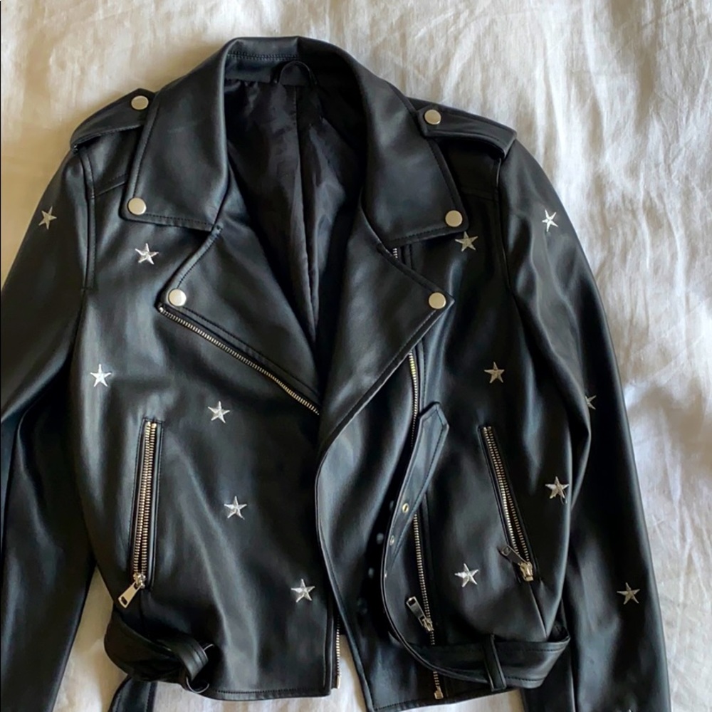 SUPERDOWN leather jacket with stars